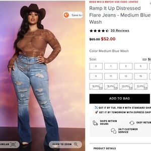 FashionNova Ramp it Up Distressed Flare Jeans (18)